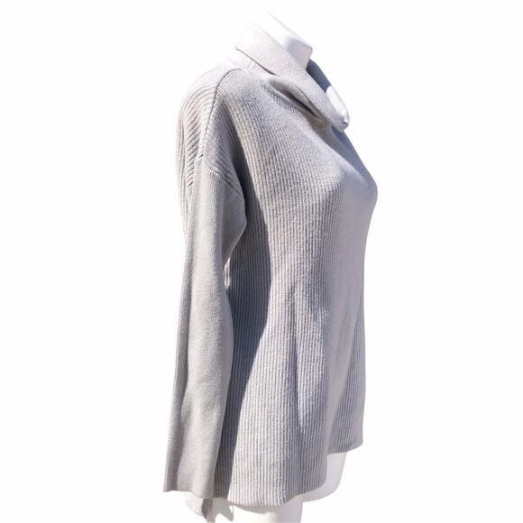 NWT Devotion by Cyrus cowl neck grey rib knit relaxed fit sweater size xxs - Picture 5 of 9